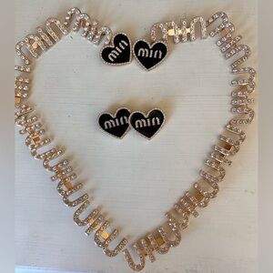 Cute Gold and Black Heart pins (Miu Miu look alike)